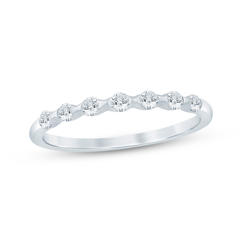 Main Image 1 of Now + Forever Diamond Sculpted Anniversary Ring 1/4 ct tw 10K White Gold