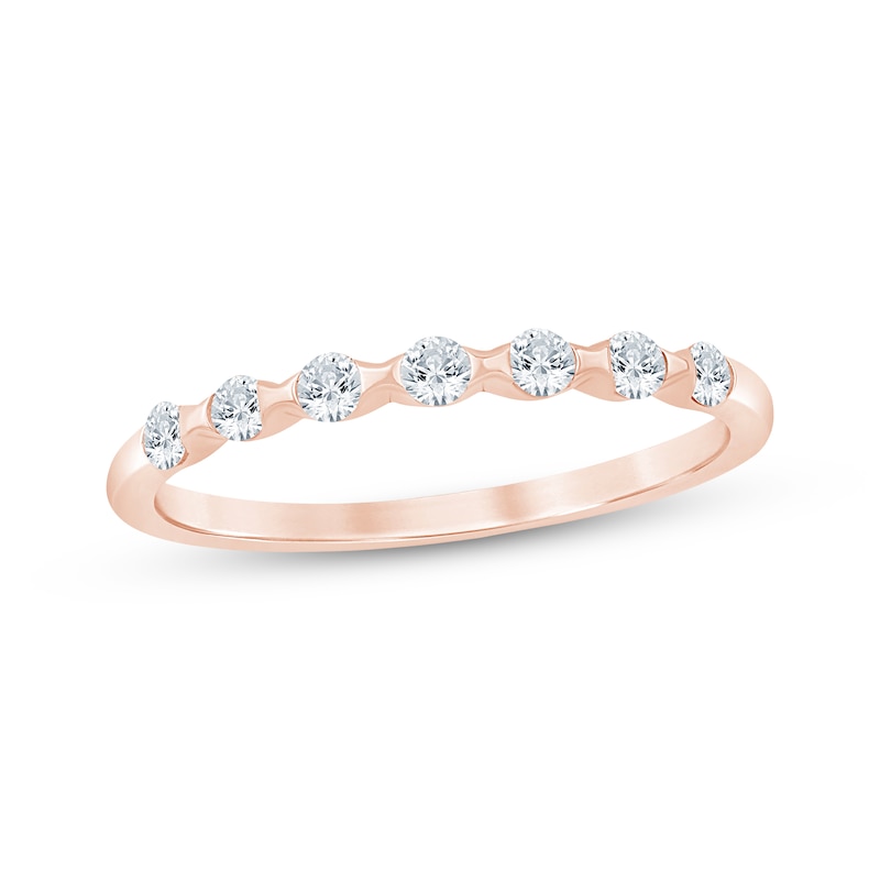 Main Image 1 of Now + Forever Diamond Sculpted Anniversary Ring 1/4 ct tw 10K Rose Gold