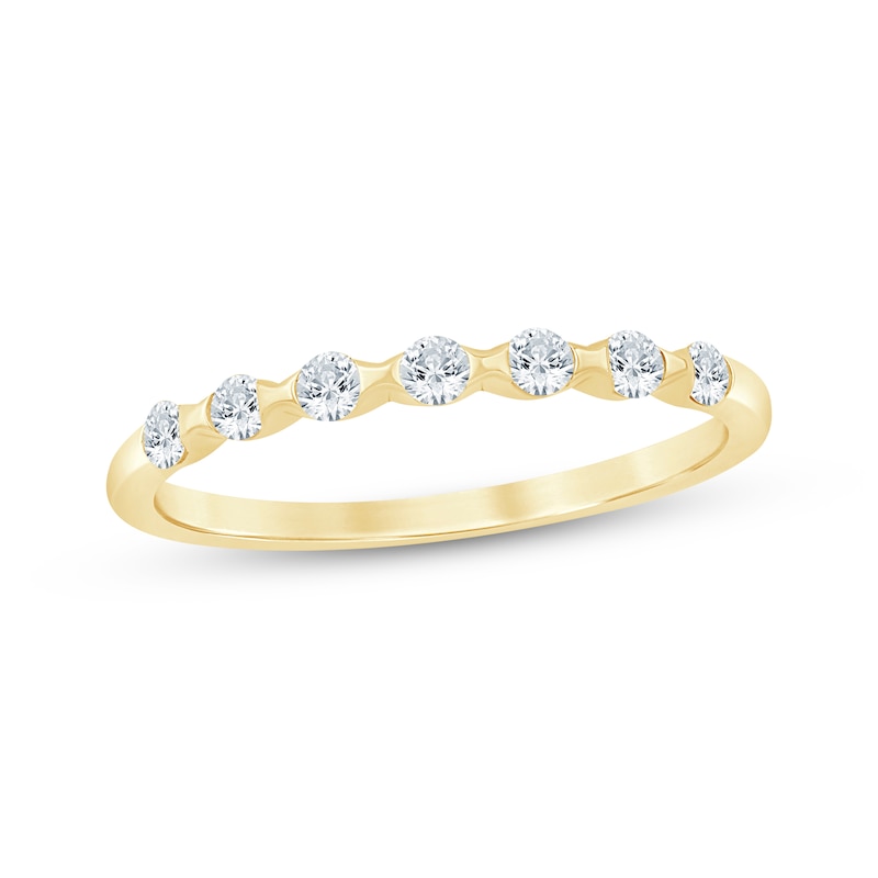 Main Image 1 of Now + Forever Diamond Sculpted Anniversary Ring 1/4 ct tw 10K Yellow Gold