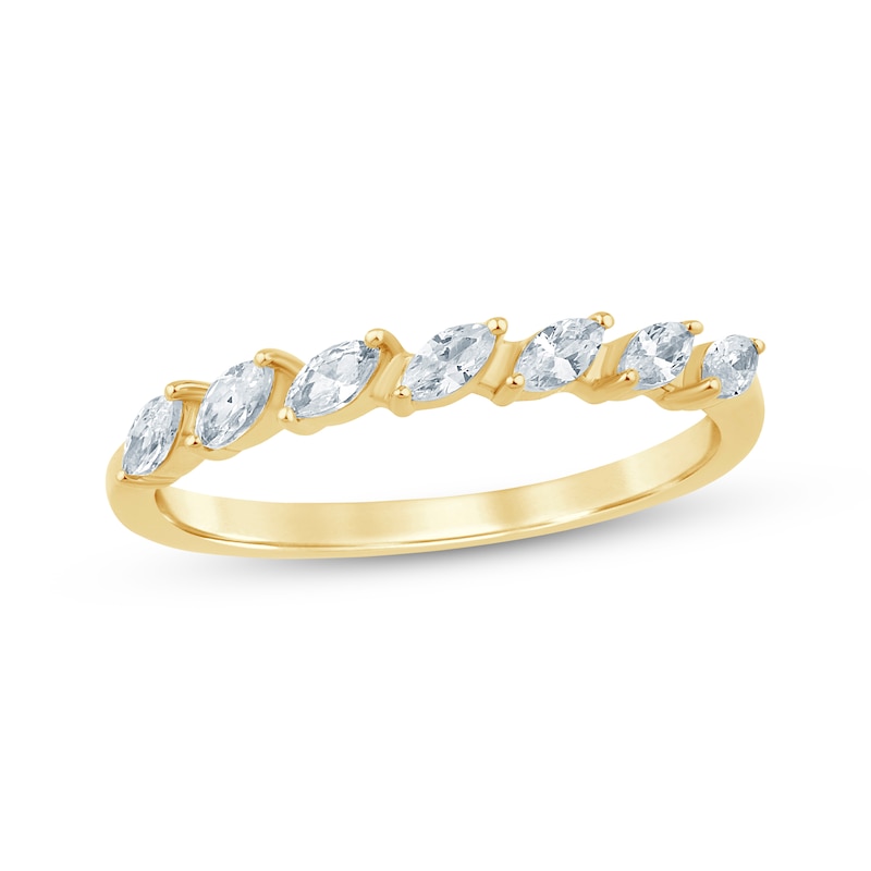 Main Image 1 of Now + Forever Marquise-Cut Diamond Anniversary Ring 1/4 ct tw 10K Yellow Gold