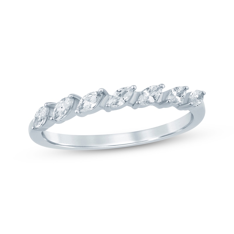Main Image 1 of Now + Forever Marquise-Cut Diamond Anniversary Ring 1/4 ct tw 10K White Gold