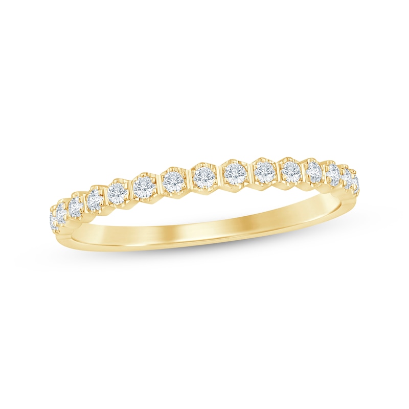 Main Image 1 of Now + Forever Diamond Hexagon Frames Anniversary Ring 1/6 ct tw 10K Yellow Gold
