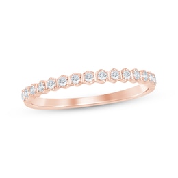 Now + Forever Diamond Hexagon Frames Anniversary Ring 1/6 ct tw 10K Rose Gold