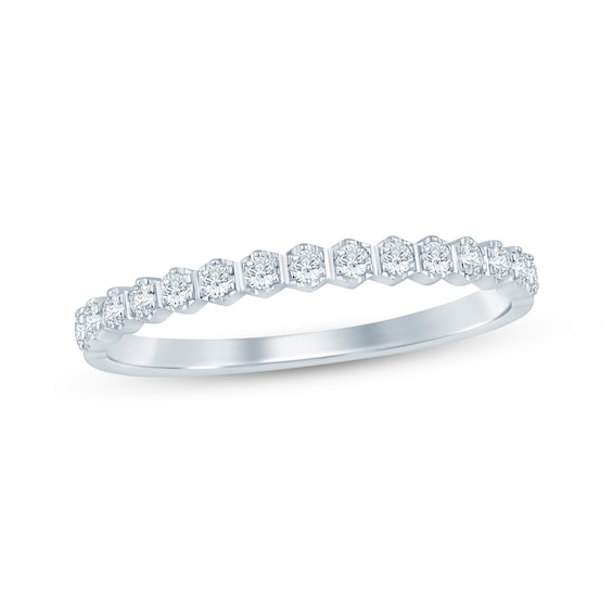 Now + Forever Diamond Hexagon Frames Anniversary Ring 1/6 ct tw 10K White Gold