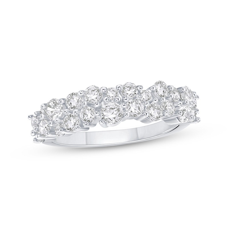 Main Image 1 of Now + Forever Diamond Staggered Anniversary Ring 1 ct tw 14K White Gold