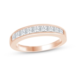 Now + Forever Princess-Cut Diamond Channel-Set Anniversary Ring 1 ct tw 14K Rose Gold