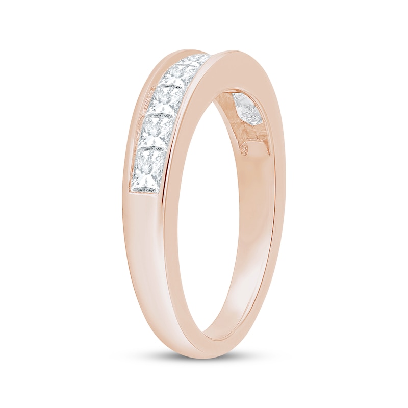 Main Image 2 of Now + Forever Princess-Cut Diamond Channel-Set Anniversary Ring 1 ct tw 14K Rose Gold