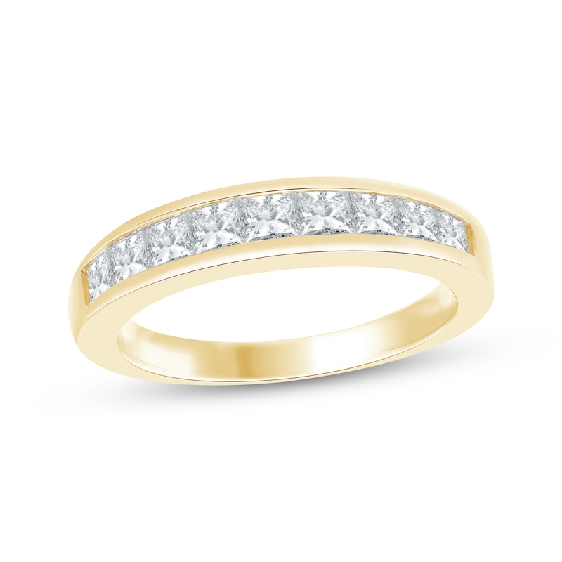 Main Image 1 of Now + Forever Princess-Cut Diamond Channel-Set Anniversary Ring 1 ct tw 14K Yellow Gold