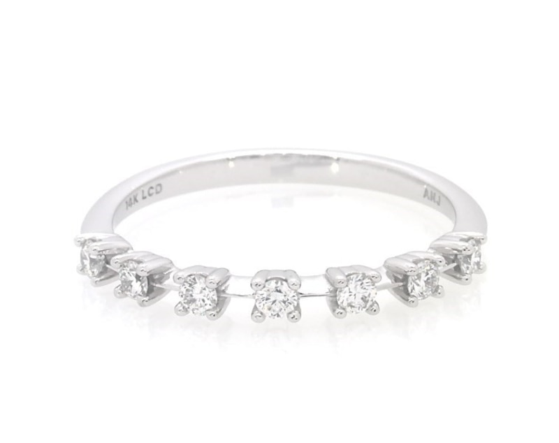 Main Image 1 of Lab-Grown Diamonds Seven-Stone Anniversary Ring 1/6 ct tw 14K White Gold
