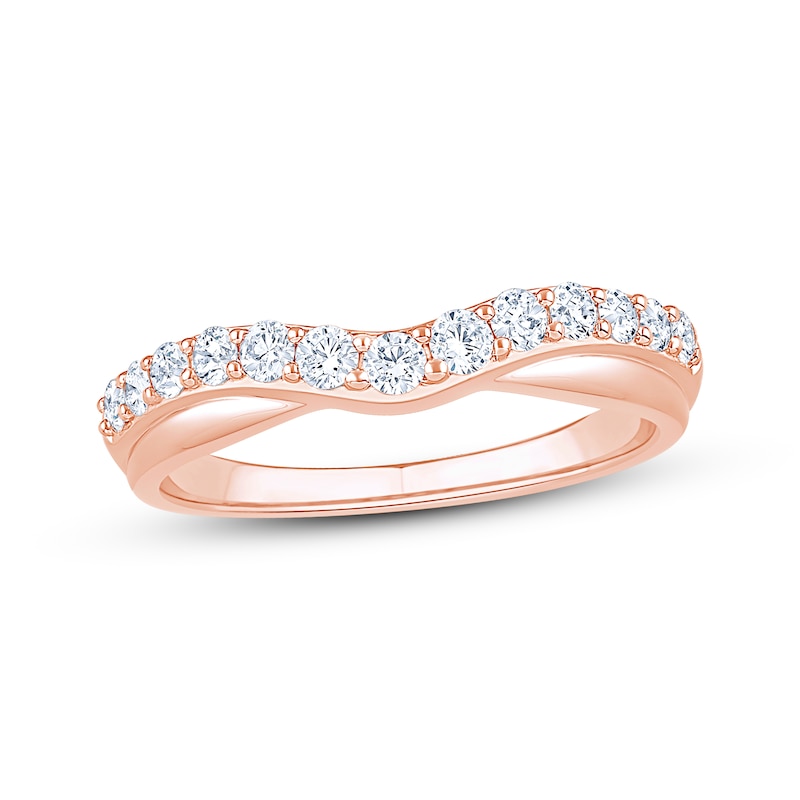 Main Image 1 of Now + Forever Diamond Contour Anniversary Ring 1/2 ct tw 14K Rose Gold