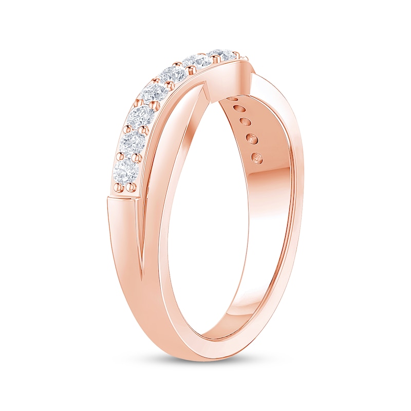 Main Image 2 of Now + Forever Diamond Contour Anniversary Ring 1/2 ct tw 14K Rose Gold