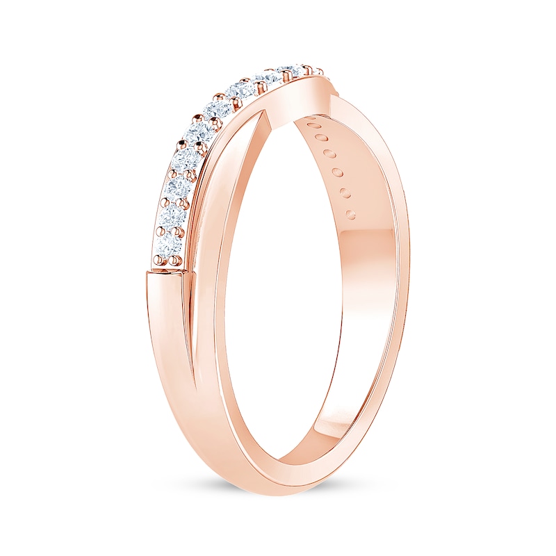 Main Image 2 of Now + Forever Diamond Contour Anniversary Ring 1/4 ct tw 14K Rose Gold