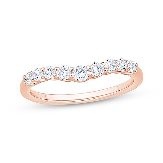 Now + Forever Diamond Contour Anniversary Ring 1/2 ct tw 14K Rose Gold