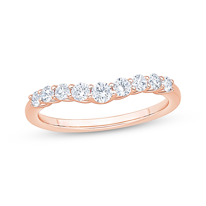 Main Image 1 of Now + Forever Diamond Contour Anniversary Ring 1/2 ct tw 14K Rose Gold