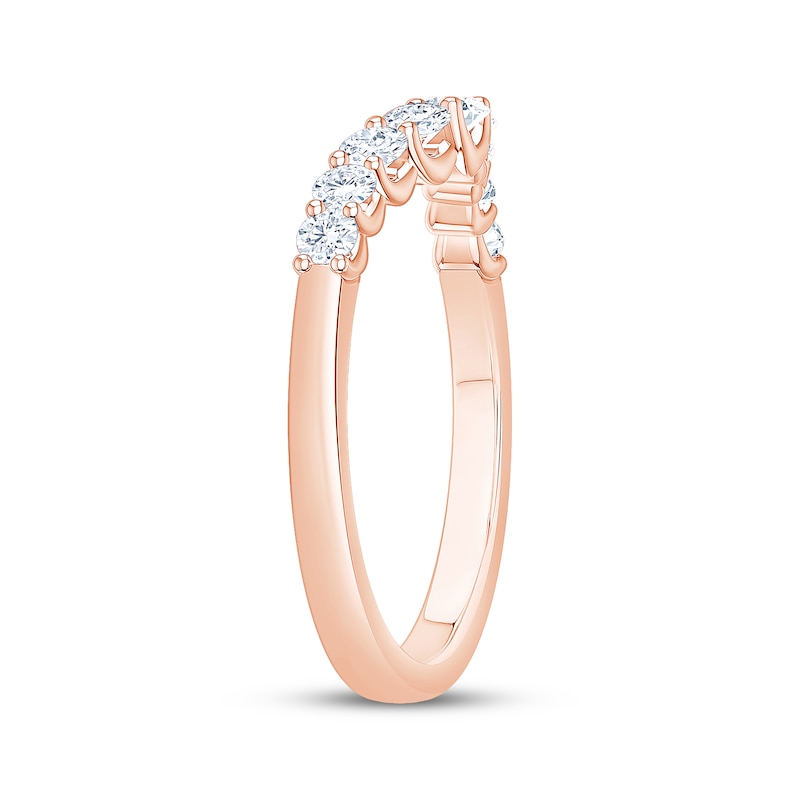 Main Image 2 of Now + Forever Diamond Contour Anniversary Ring 1/2 ct tw 14K Rose Gold