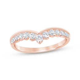 Now + Forever Diamond Graduated Contour Ring 1/2 ct tw 14K Rose Gold