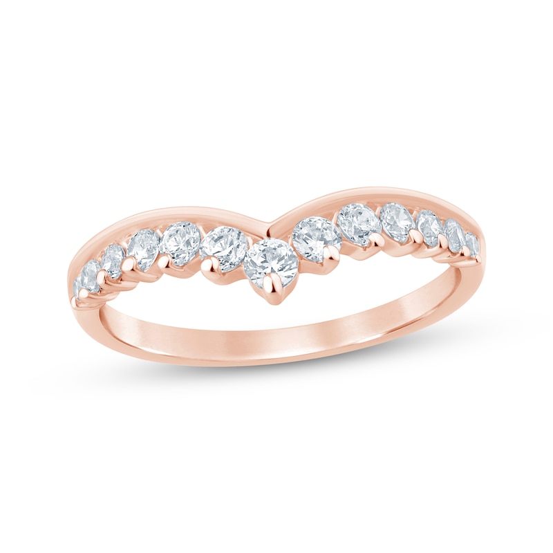 Main Image 1 of Now + Forever Diamond Graduated Contour Ring 1/2 ct tw 14K Rose Gold