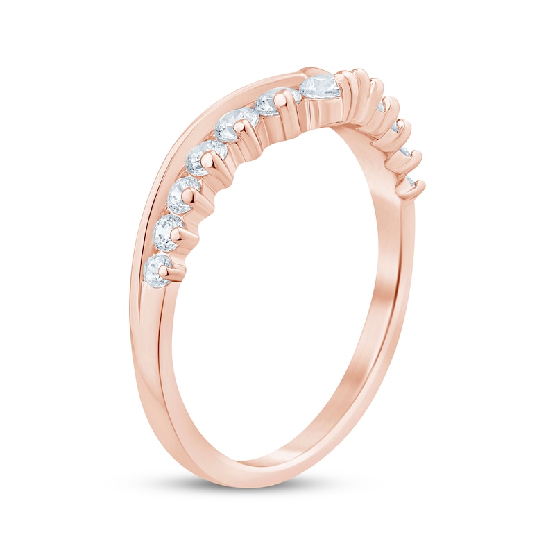 Main Image 2 of Now + Forever Diamond Graduated Contour Ring 1/2 ct tw 14K Rose Gold