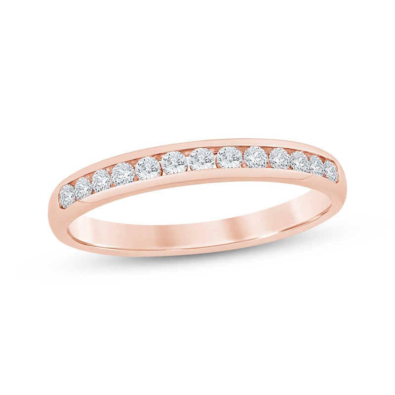 Main Image 1 of Now + Forever Diamond Channel Anniversary Ring 1/4 ct tw 14K Rose Gold