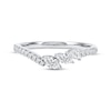 Thumbnail Image 3 of Now + Forever Marquise, Pear & Round-Cut Diamond Contour Three-Stone Anniversary Ring 1/3 ct tw 14K White Gold