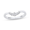 Thumbnail Image 1 of Now + Forever Marquise & Round-Cut Diamond Contour Anniversary Ring 1/6 ct tw 10K White Gold