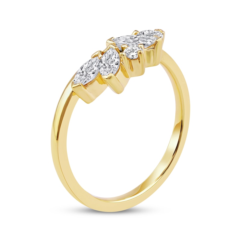 Main Image 2 of Now + Forever Marquise, Pear & Round-Cut Diamond Contour Ring 5/8 ct tw 14K Yellow Gold