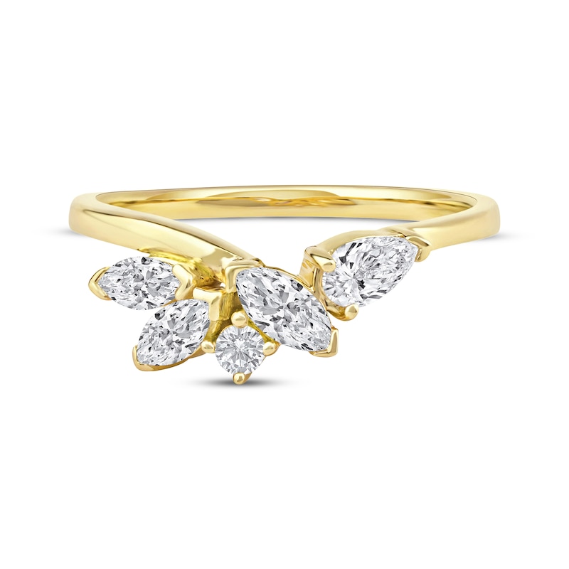 Main Image 3 of Now + Forever Marquise, Pear & Round-Cut Diamond Contour Ring 5/8 ct tw 14K Yellow Gold