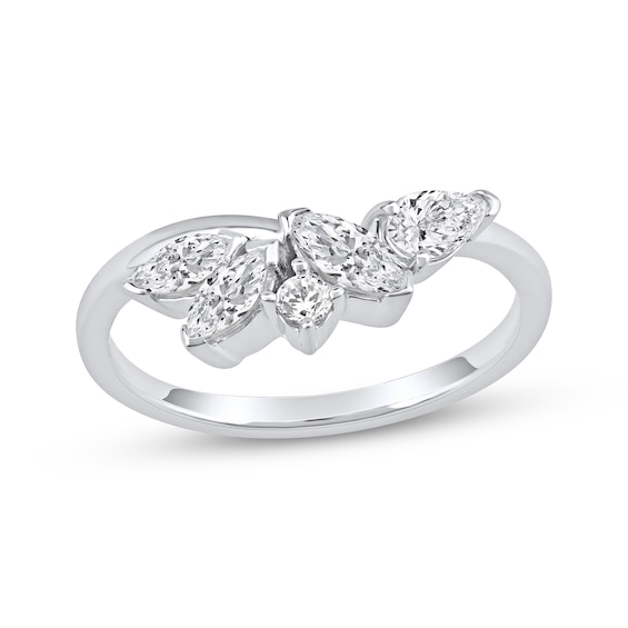 Now + Forever Marquise, Pear & Round-Cut Diamond Contour Ring 5/8 ct tw 14K White Gold