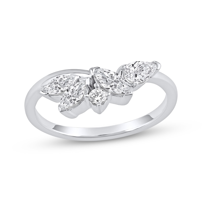 Main Image 1 of Now + Forever Marquise, Pear & Round-Cut Diamond Contour Ring 5/8 ct tw 14K White Gold