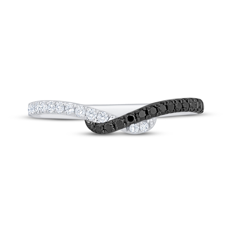 Main Image 3 of Now + Forever Black & White Diamond Contour Ring 1/4 ct tw 10K White Gold
