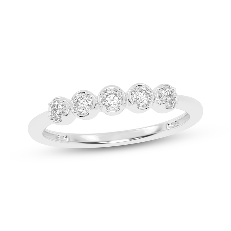 Main Image 1 of Now + Forever Diamond Five-Stone Anniversary Ring 1/6 ct tw 10K White Gold