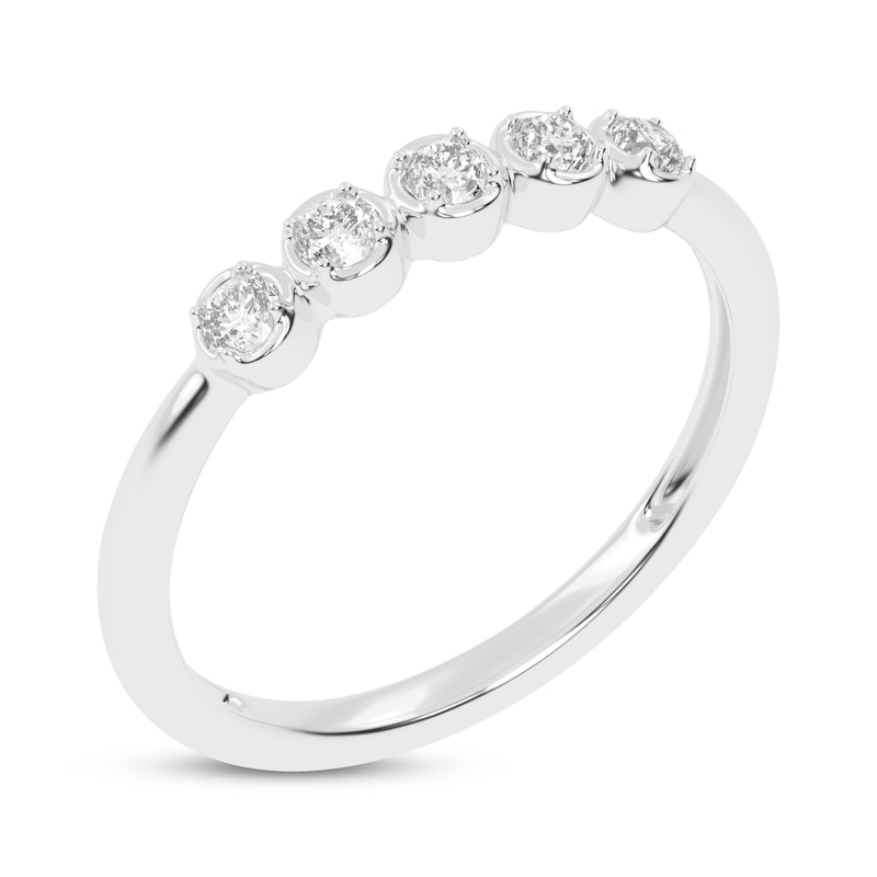 Main Image 2 of Now + Forever Diamond Five-Stone Anniversary Ring 1/6 ct tw 10K White Gold