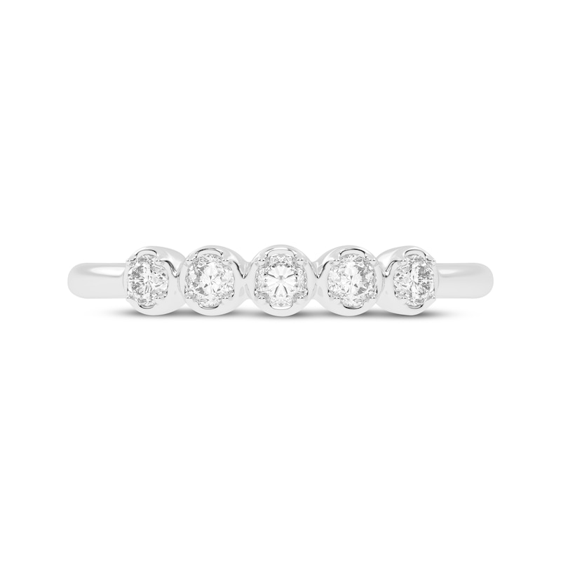 Main Image 3 of Now + Forever Diamond Five-Stone Anniversary Ring 1/6 ct tw 10K White Gold