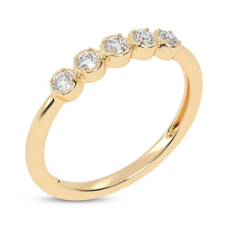 Main Image 2 of Now + Forever Diamond Five-Stone Anniversary Ring 1/6 ct tw 10K Yellow Gold