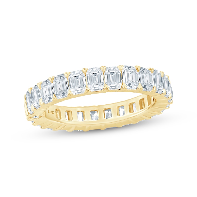 Main Image 1 of Monique Lhuillier Bliss Emerald-Cut Lab-Grown Diamond Eternity Ring 4 ct tw 18K Yellow Gold