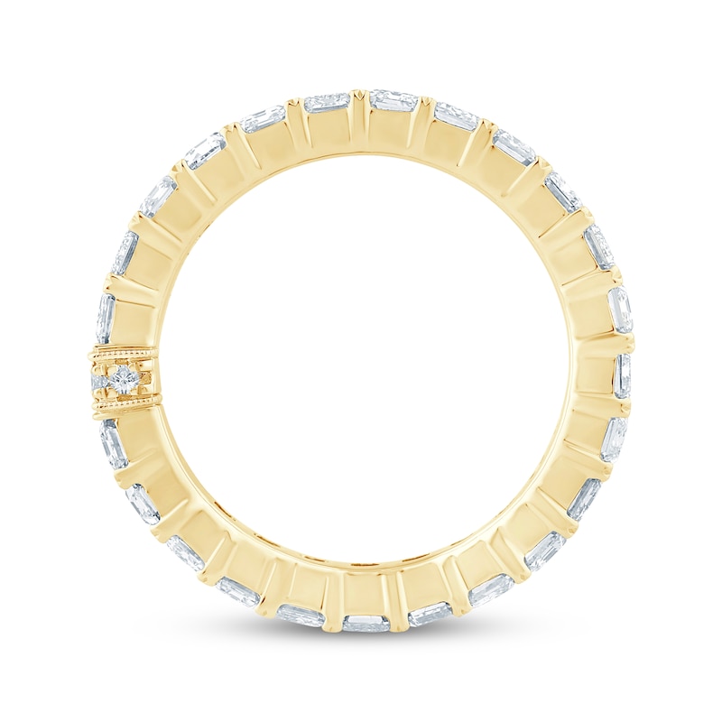 Main Image 3 of Monique Lhuillier Bliss Emerald-Cut Lab-Grown Diamond Eternity Ring 4 ct tw 18K Yellow Gold