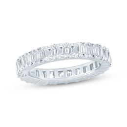 Monique Lhuillier Bliss Emerald-Cut Lab-Grown Diamond Eternity Ring 4 ct tw 18K White Gold