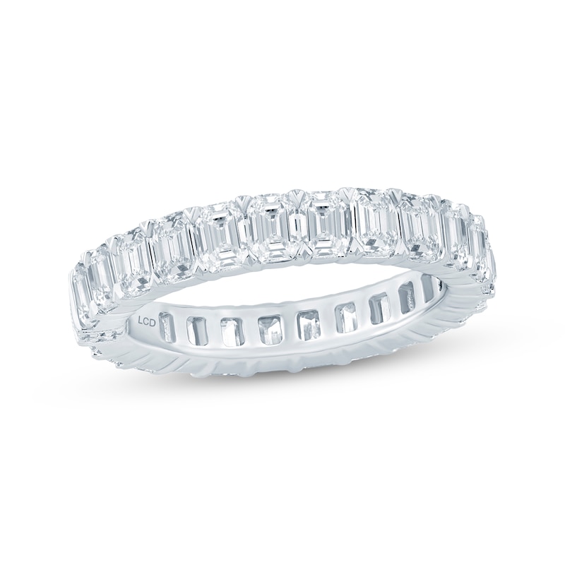 Main Image 1 of Monique Lhuillier Bliss Emerald-Cut Lab-Grown Diamond Eternity Ring 4 ct tw 18K White Gold