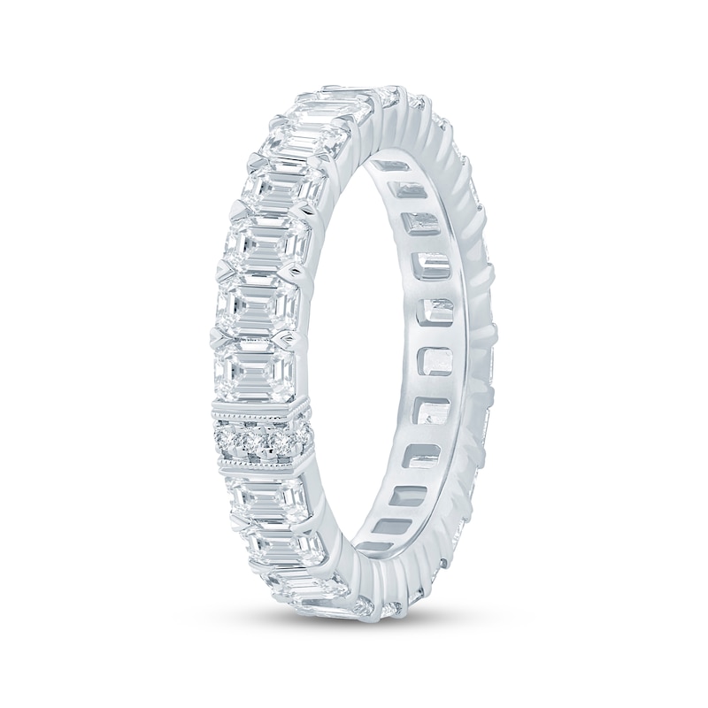Main Image 2 of Monique Lhuillier Bliss Emerald-Cut Lab-Grown Diamond Eternity Ring 4 ct tw 18K White Gold