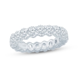 Monique Lhuillier Bliss Oval-Cut Lab-Grown Diamond Eternity Ring 3 ct tw 18K White Gold