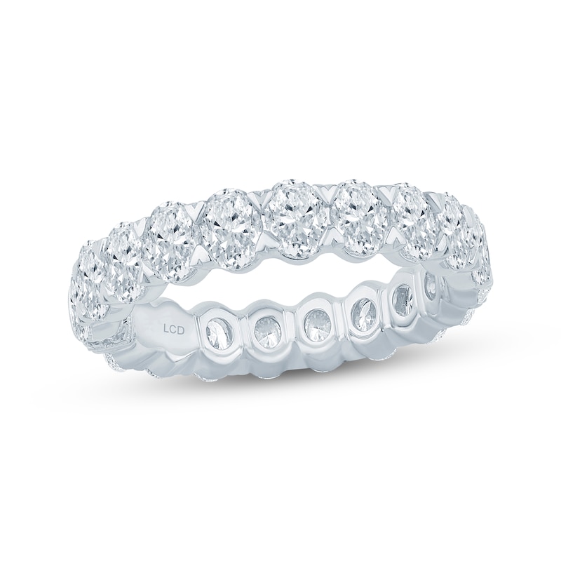 Main Image 1 of Monique Lhuillier Bliss Oval-Cut Lab-Grown Diamond Eternity Ring 3 ct tw 18K White Gold