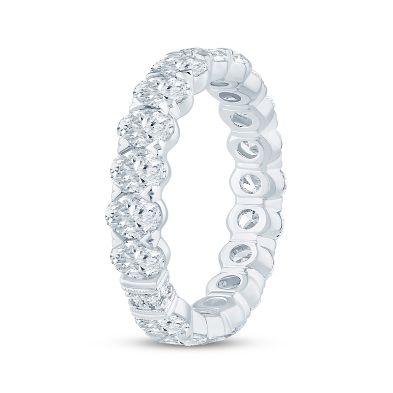 Main Image 2 of Monique Lhuillier Bliss Oval-Cut Lab-Grown Diamond Eternity Ring 3 ct tw 18K White Gold