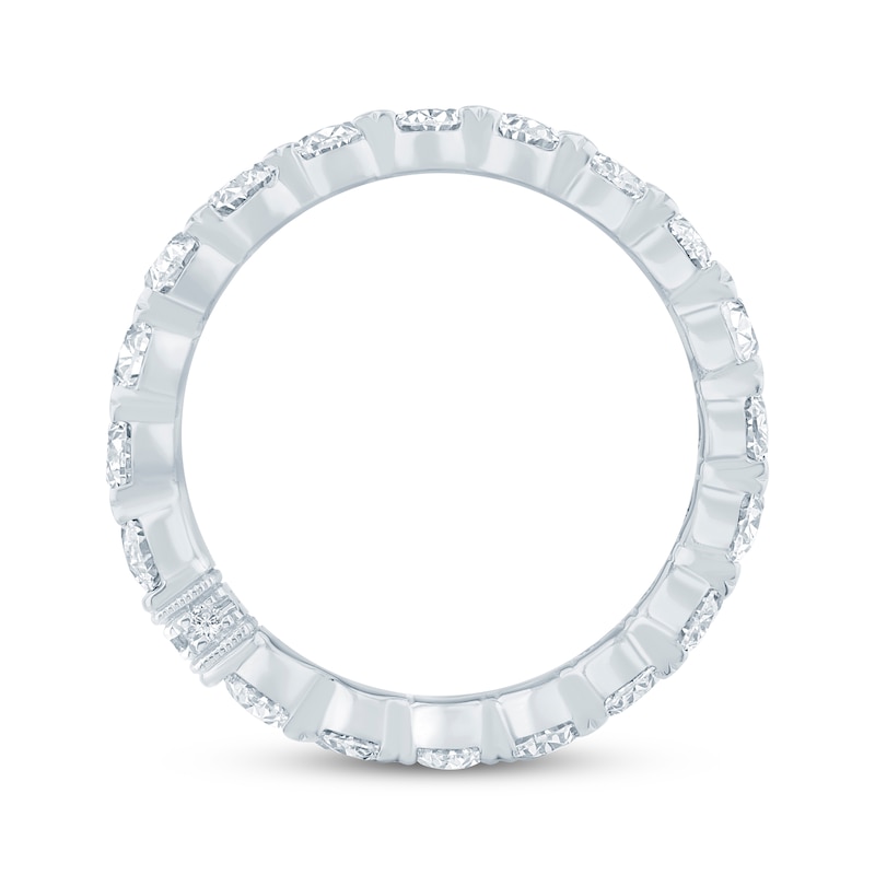 Main Image 3 of Monique Lhuillier Bliss Oval-Cut Lab-Grown Diamond Eternity Ring 3 ct tw 18K White Gold
