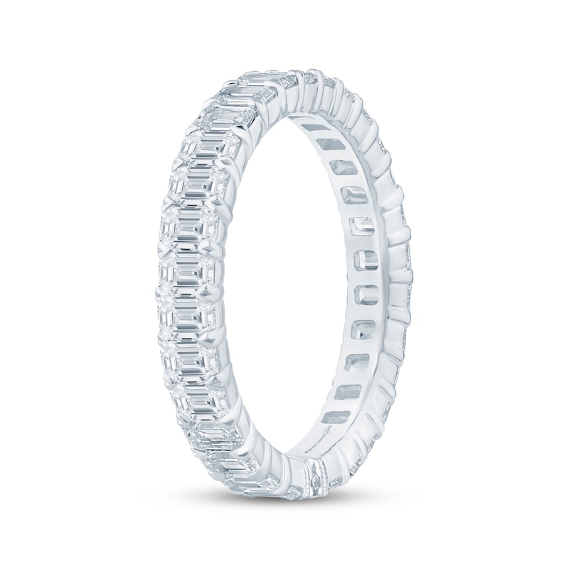 Main Image 2 of Monique Lhuillier Bliss Emerald-Cut Lab-Grown Diamond Eternity Ring 2 ct tw 18K White Gold