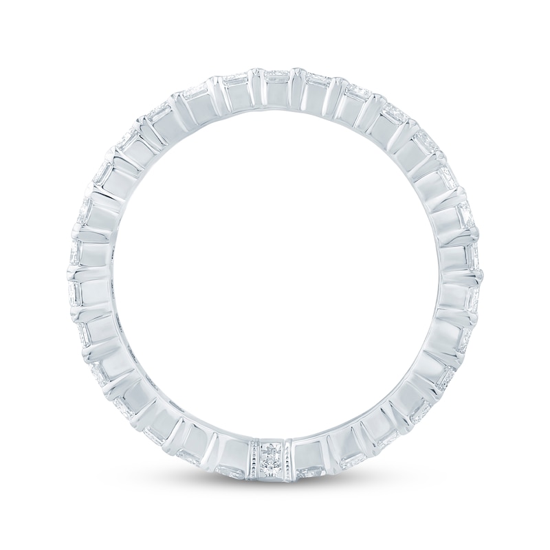 Main Image 3 of Monique Lhuillier Bliss Emerald-Cut Lab-Grown Diamond Eternity Ring 2 ct tw 18K White Gold
