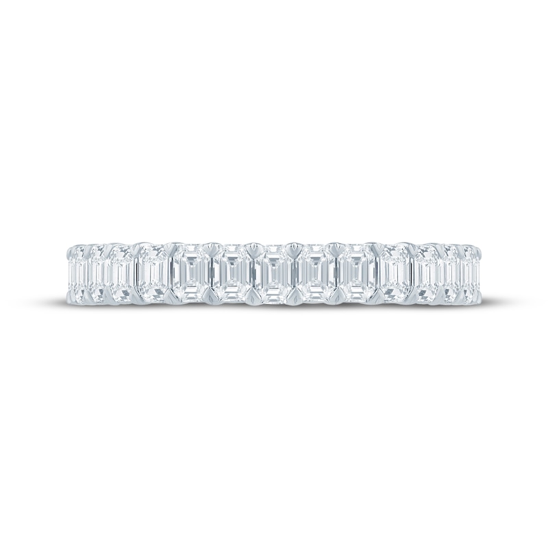 Main Image 4 of Monique Lhuillier Bliss Emerald-Cut Lab-Grown Diamond Eternity Ring 2 ct tw 18K White Gold