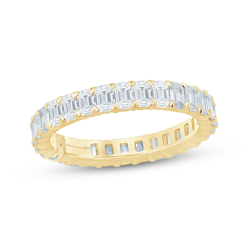 Main Image 1 of Monique Lhuillier Bliss Emerald-Cut Lab-Grown Diamond Eternity Ring 2 ct tw 18K Yellow Gold