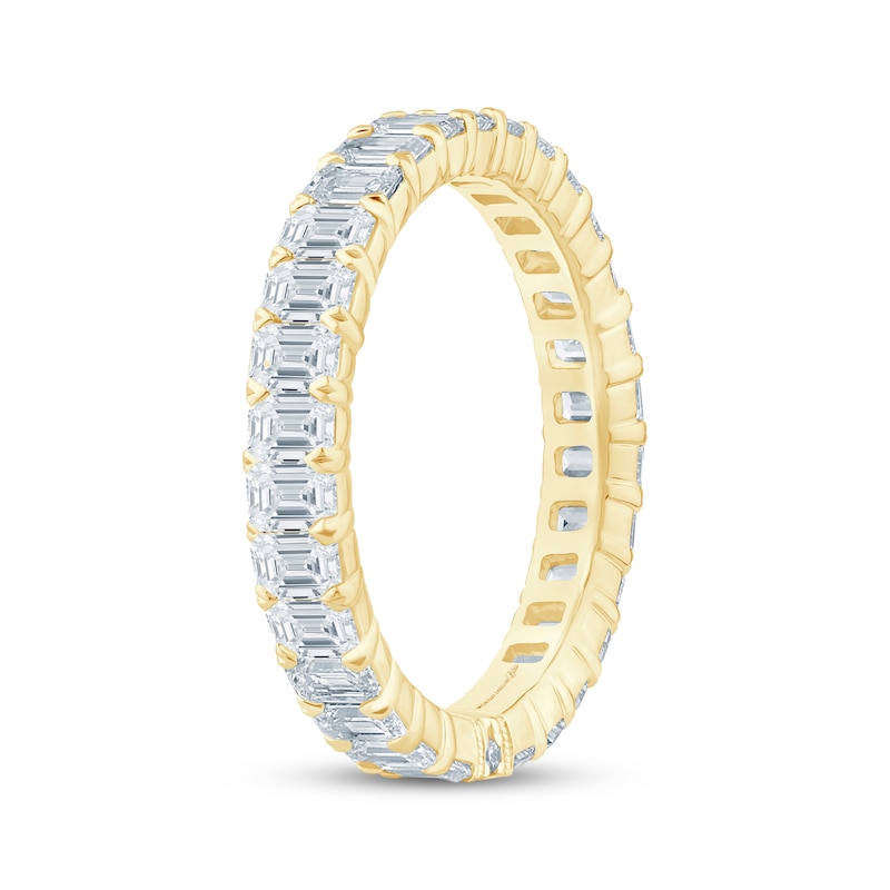 Main Image 2 of Monique Lhuillier Bliss Emerald-Cut Lab-Grown Diamond Eternity Ring 2 ct tw 18K Yellow Gold