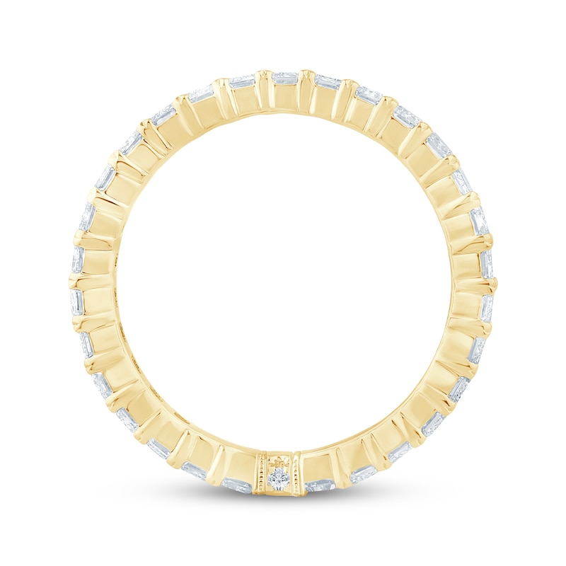 Main Image 3 of Monique Lhuillier Bliss Emerald-Cut Lab-Grown Diamond Eternity Ring 2 ct tw 18K Yellow Gold