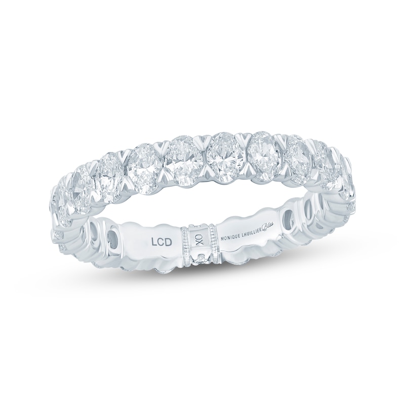Main Image 1 of Monique Lhuillier Bliss Oval-Cut Lab-Grown Diamond Eternity Ring 2 ct tw 18K White Gold